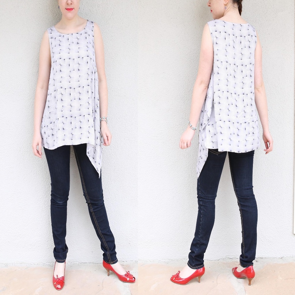 Silk black and white blouse